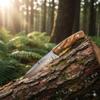 Joker Arrui Outdoor Knife - Full Tang Fixed Blade for Bushcraft and Hunting - 420 Stainless Steel & Olive Wood Handle - Includes Leather Sheath - Made in Spain (4.7") view 2