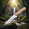 Joker Arrui Outdoor Knife - Full Tang Fixed Blade for Bushcraft and Hunting - 420 Stainless Steel & Olive Wood Handle - Includes Leather Sheath - Made in Spain (4.7") view 3