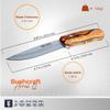 Joker Arrui Outdoor Knife - Full Tang Fixed Blade for Bushcraft and Hunting - 420 Stainless Steel & Olive Wood Handle - Includes Leather Sheath - Made in Spain (4.7") view 4