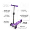 6KU Scooters for Kids 3-10 Year Old with Flash Wheels, Toddler Scooter 4 Adjustable Height, Extra-Wide PU LED Wheels, 3 Wheel Scooters for Girls & Boys (Purple) view 3