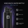 IRON FLASK Camping & Hiking Hydration Flask with Spout, Wide Mouth Insulated Stainless Steel Sports Water Bottle - 40 oz Midnight Black view 2
