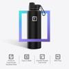 IRON FLASK Camping & Hiking Hydration Flask with Spout, Wide Mouth Insulated Stainless Steel Sports Water Bottle - 40 oz Midnight Black view 4