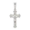 925 Sterling Silver Polished Crucifix Charm Pendant view 1