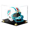 PENNZONI Football Helmet Display Case Full Size | Crystal Clear Acrylic Display Case | Dual Layered Black Base Helmet Case with Gold Risers | Counter Helmet Display | No Assembly Required view 1