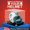 PENNZONI Football Helmet Display Case Full Size | Crystal Clear Acrylic Display Case | Dual Layered Black Base Helmet Case with Gold Risers | Counter Helmet Display | No Assembly Required view 2