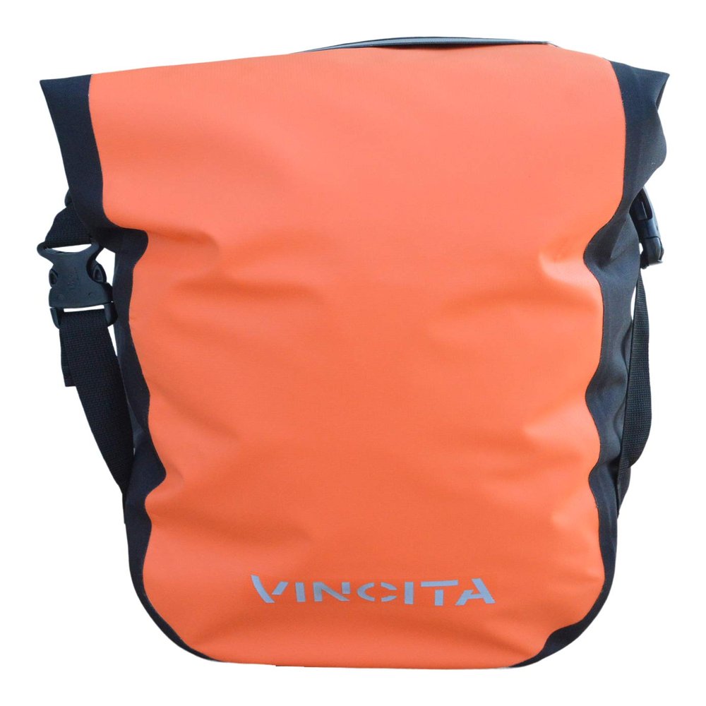 Pannier Single Bag, Waterproof, Black, for Touring and Reflective Spots for Visibility at Nights