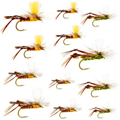 12 Parachute Hopper Dry Flies for Trout Fly Fishing Flies Lure Assortment