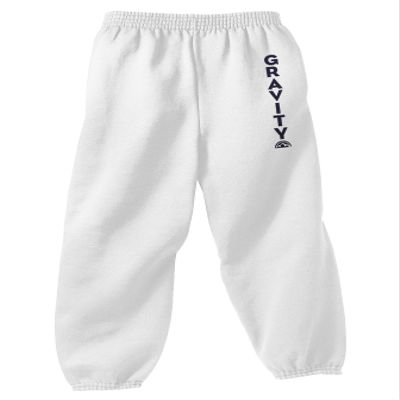 Gravity Outdoor Company Youth Fleece Sweatpants - White - Medium