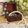 Familyhouse Retro Vintage Jewelry Pearl Necklace Bracelet Gift Box Storage Organizer Wooden Case view 3