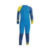 Boys Color Block One Piece Swimsuit Kids Long Sleeve Rash Guard Sunsuit Zipper Swimwear Diving Wetsuit Mock Neck Full Jumpsuit Surfing Beachwear Bathing Suit with UPF 50+ Sun Protection Blue 6-7T view 1