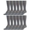 12 Pairs of Girls Colored Knee High Socks, Casual, School Uniform, Travel (Gray) view 1
