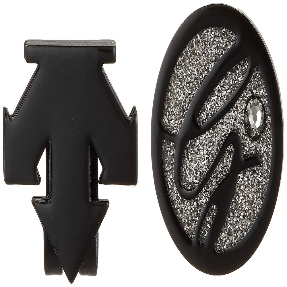 Descente Golf DQCOJX50 BK00 SWAROVSKI CRYSTAL Golf Marker, Elegant, Stylish, Black
