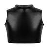 Agoky Little/Big Girls Shiny Metallic Camisole Tank Tops Sports Dance Tee Shirts for Gymnastic Dance Competition Party Black 7-8 view 1