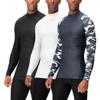 DEVOPS 3 Pack Men's Athletic Turtle Neck Long Sleeve Compression Shirts (X-Large, Black/Camo Charcoal/White) view 1