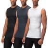DEVOPS 3 Pack Men's Athletic Compression Mesh Sleeveless Shirts (2X-Large, Blalck/Charcoal/White) view 1