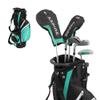 Aspire Junior Plus Kids Golf Clubs  Boys & Girls Right-Handed Golf Set with Lightweight Stand Bag, Graphite Shafts & Aircraft-Grade Aluminum Clubs - Green Ages 7-8 view 1