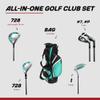 Aspire Junior Plus Kids Golf Clubs  Boys & Girls Right-Handed Golf Set with Lightweight Stand Bag, Graphite Shafts & Aircraft-Grade Aluminum Clubs - Green Ages 7-8 view 2