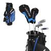 Aspire Junior Plus Kids Golf Clubs  Boys & Girls Right-Handed Golf Set with Lightweight Stand Bag, Graphite Shafts & Aircraft-Grade Aluminum Clubs - Blue Ages 9-10 view 1