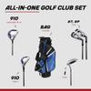Aspire Junior Plus Kids Golf Clubs  Boys & Girls Right-Handed Golf Set with Lightweight Stand Bag, Graphite Shafts & Aircraft-Grade Aluminum Clubs - Blue Ages 9-10 view 2