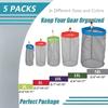 Alemon Small to XXlarge 5 Pcs Drawstring Mesh Stuff Sack, Ditty Bags Storage Pouch Bags Sleeping Bag for Travel Camping Hiking, Ultralight, Set of 5 view 2