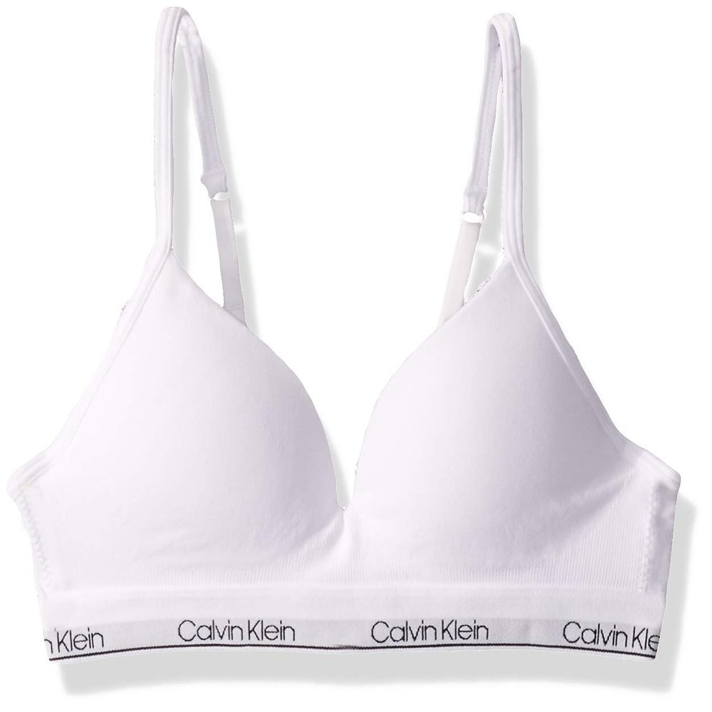 Calvin Klein Kids Girls' Seamless Hybrid Bra, White, 30A