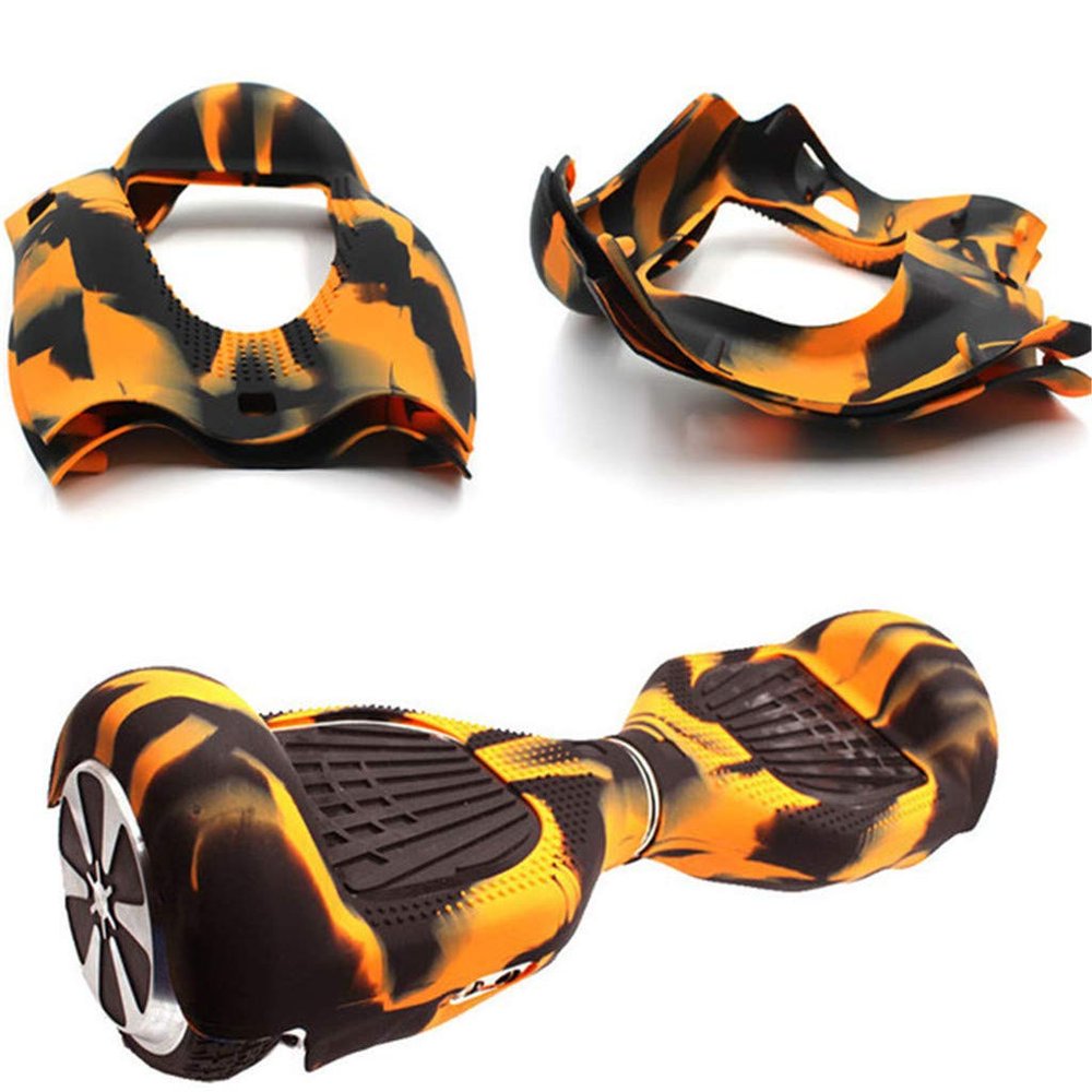 HEIFEI Silicone Protective Case Cover for 6.5" 2 Wheels Smart Self Balancing Scooter Hover Board (Black+Yellow)