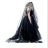 Black Lace Veil Wedding Cathedral Wedding Bride Halloween Gothic Costume Veil (Black long) view 1