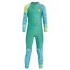 Girls Color Block One Piece Swimsuit Kids Long Sleeve Rash Guard Sunsuit Zipper Swimwear Diving Wetsuit Mock Neck Full Jumpsuit Surfing Beachwear Bathing Suit with UPF 50+ Sun Protection Green 7-8T view 1