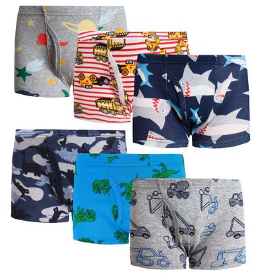 Boboking Little Boys Boxer Briefs Dinosaur Truck Toddler Kids Underwear Mixed (Pack of 6) 2T/3T