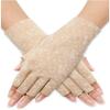 Women's Summer Fingerless Driving Gloves Cotton UV Sun Protection Gloves for Cycling Motorcycle Camping, Non Skid Palm (Khaki) view 1