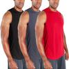 DEVOPS 3 Pack Sleeveless Men's Muscle Shirts Dry Fit Tank Top (Small, Black/Charcoal/Red) view 1