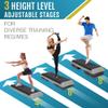 F2C 43 inch Aerobic Exercise Step Platform Adjustable Height Stepper Exercise Workout Step Bench with 4 Risers 4" - 6" - 8" Large Fitness Exercise Stair Step for Home Gym Fitness Training Black view 3