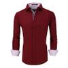 Alex Vando Mens Bamboo Dress Shirts Wrinkle Free Regular Fit Stretch Button Down Shirt,Burgundy,L view 1
