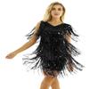 ACSUSS Women Shiny Sequins Ballroom Latin Dance Dress Salsa Tango Cha Cha Costumes Dress Black Large view 1