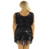 ACSUSS Women Shiny Sequins Ballroom Latin Dance Dress Salsa Tango Cha Cha Costumes Dress Black Large view 4