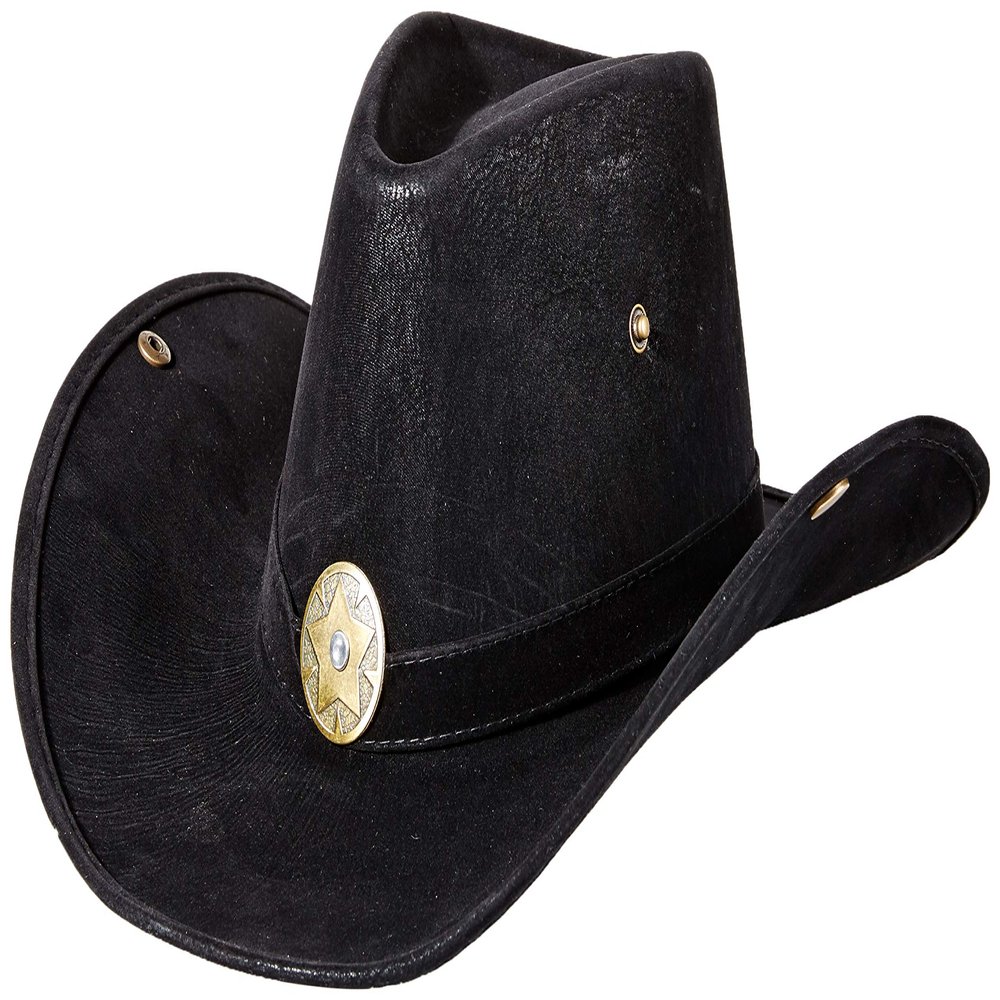 HMS Unisex-Adult's LEATHERLIKE COWHAND HAT, Black, One Size
