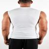 DEVOPS 3 Pack Men's Athletic Compression Mesh Sleeveless Shirts (Large, White/White/White) view 3