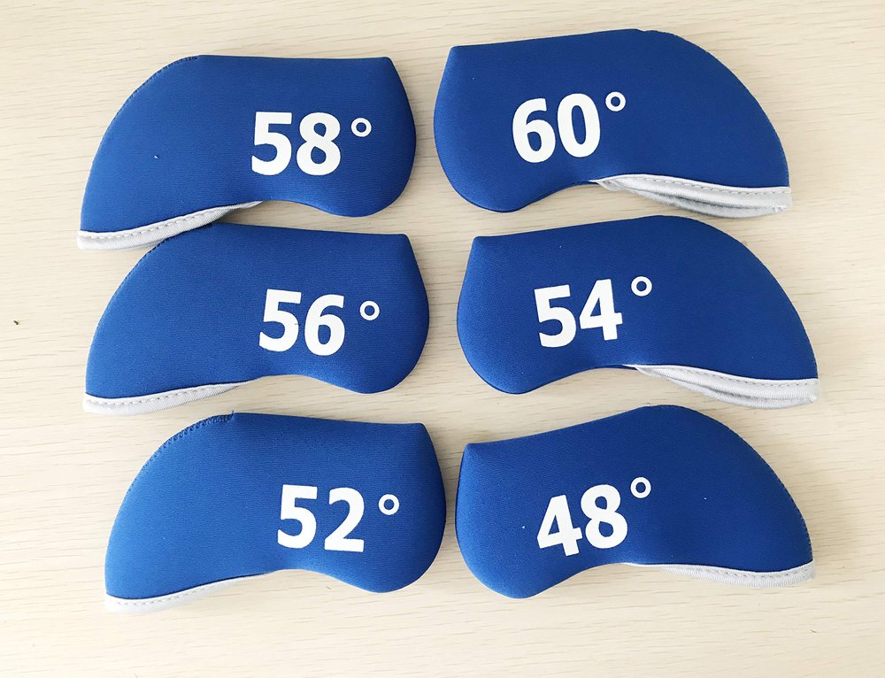 6X Golf Iron Cover Wedge Headcover Fit for Taylormade M1 M2 M3 M4 Titleist P790 Mizuno (Blue)