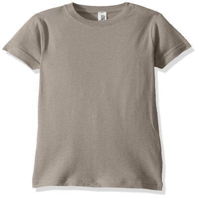 Marky G Apparel Girls' Big Sportswear Fine Jersey Longer Length T-Shirt, Titanium, Medium