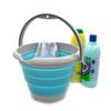 SAMMART 5L / 1.32 Gallon Collapsible Plastic Bucket - Foldable Round Tub - Portable Fishing Water Pail - Space Saving Outdoor Waterpot (5L Round, Grey/Bright Blue) view 4