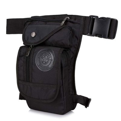 KPYWZER Nylon Thigh Drop Leg Bag for Men Women Fanny Pack Waist Bags Mens Travel Outdoors Crossbody Shoulder Pouch Black