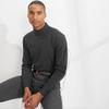 Lands' End Mens Long Sleeve Super-T Mockneck Dark Charcoal Heather Tall X-Large view 3