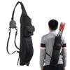 TOPARCHERY Archery Back Canvas Arrow Quiver Arrow Holder Shoulder Hanged Target Shooting Quiver for Arrows with Front Pockets (New Style) view 1