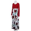 Clopon Women's Long Dress, Floral Print Maxi Dresses for Ladies Winter Long Sleeve Dress (S, Red) view 4