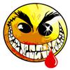 Evil Smiley Face Decal Large 24" view 1