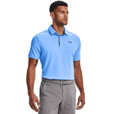 Under Armour Men's Tech Golf Polo, Carolina Blue (475)/Pitch Gray, Large