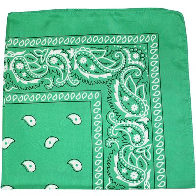 Mechaly Pack of 4 X-Large Paisley Cotton Printed Bandana - 27 x 27 inches (Green)