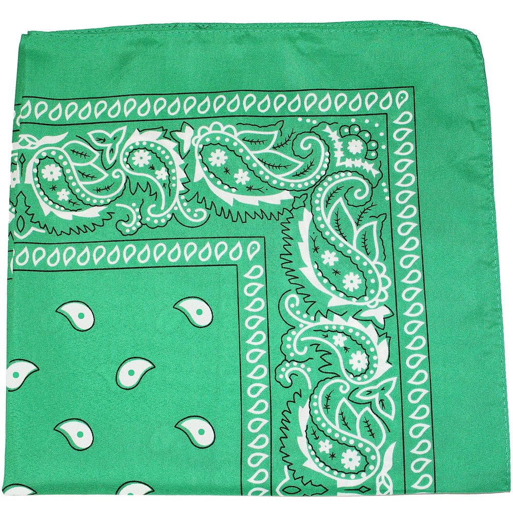 Mechaly Pack of 4 X-Large Paisley Cotton Printed Bandana - 27 x 27 inches (Green)