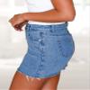 Deslimale Jean Skirts for Women's Casual Washed Frayed Stretch Denim Mini Skirt (US 4-6) view 4