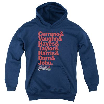 Major League Team Roster Unisex Youth Pull-Over Hoodie for Boys and Girls, Medium Navy